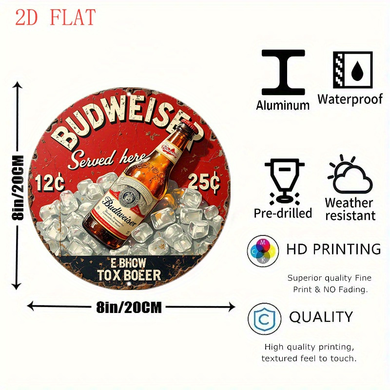 1pc Vintage Beer Logo Metal Wa - Outdoor Furniture Metal review and price