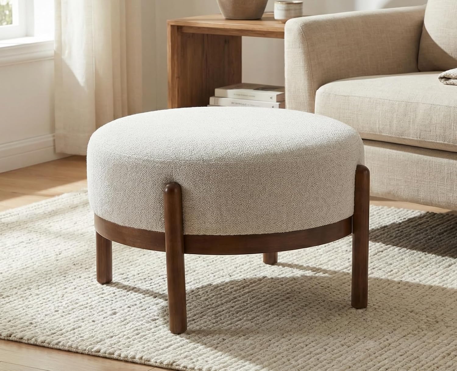 Sherpa Fabric Ottoman Bench wi - Outdoor Furniture Wood review and price