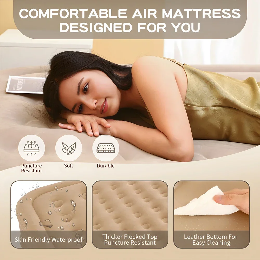 Queen Air Mattress with Built  - Outdoor Furniture Luxury review and price