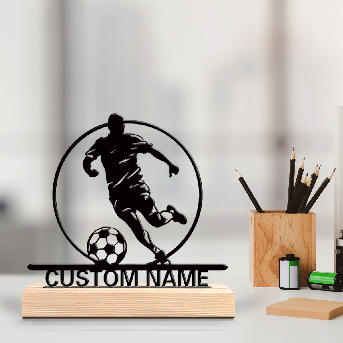 Custom Soccer Player Metal Sta - Outdoor Furniture Wood review and price