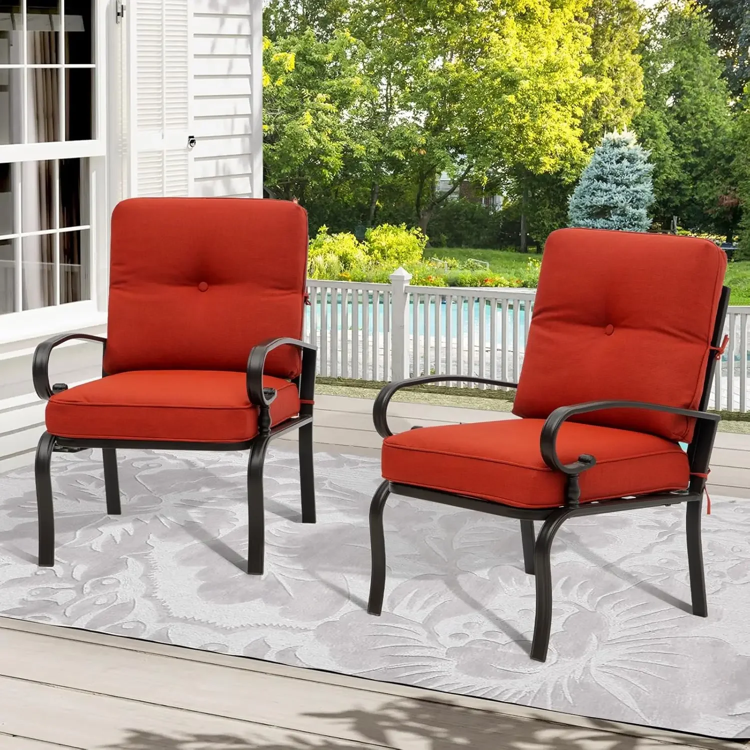 Red Outdoor Metal Bistro Chair - Outdoor Furniture Metal Chairs review and price