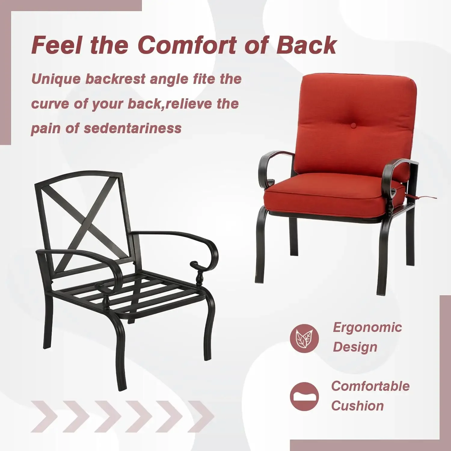 Red Outdoor Metal Bistro Chair - Outdoor Furniture Metal Chairs review and price